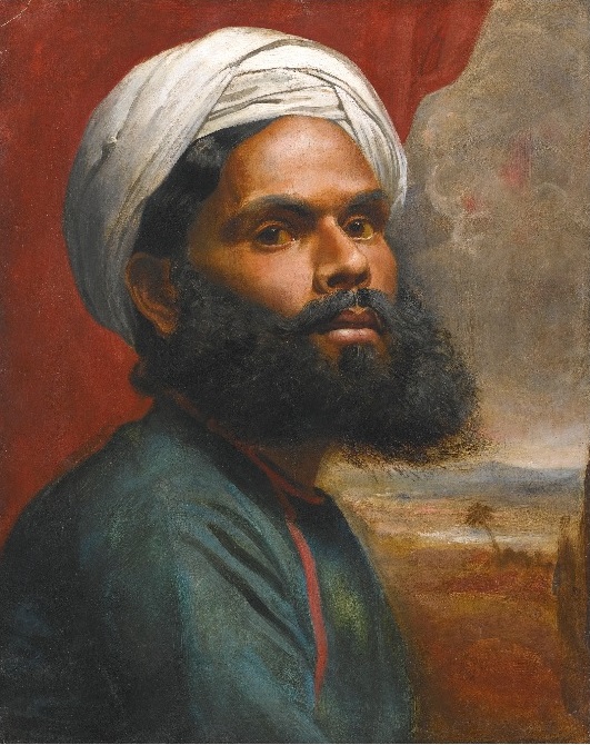 Indian Sardar ca 1860 by Edwin Frederick Holt (1830-1912) Sothebys Old Masters  January 29-2015 Lot 390
